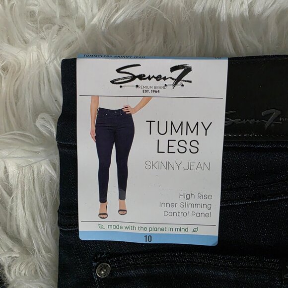 NWT Women's Seven Tummy Less Skinny Jean, Dark Wash, Size 10 - Picture 4 of 10